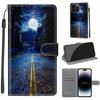 Кошелек из искусственной кожи Moonlight Road, чехол-книжка с фоторамкой для iPhone Samsung Huawei Honor Xiaomi Redmi Oppo Sony Motorola Nokia Google