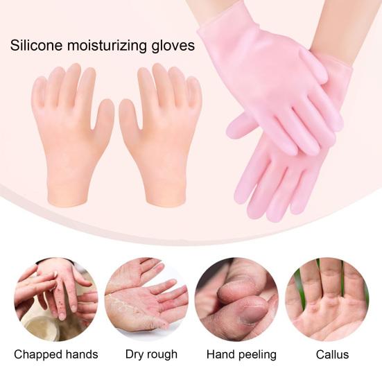 2 пары увлажняющих перчаток, водонепроницаемые, многоразовые, герметичные, эластичные, восстанавливающие, смягчающие сухие потрескавшиеся руки, женские, лосьон-гель, спа-перчатки