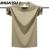 IHUASU Хлопковая футболка с коротким рукавом, мужская модная свободная рубашка с половиной рукава, сострадательная рубашка с принтом