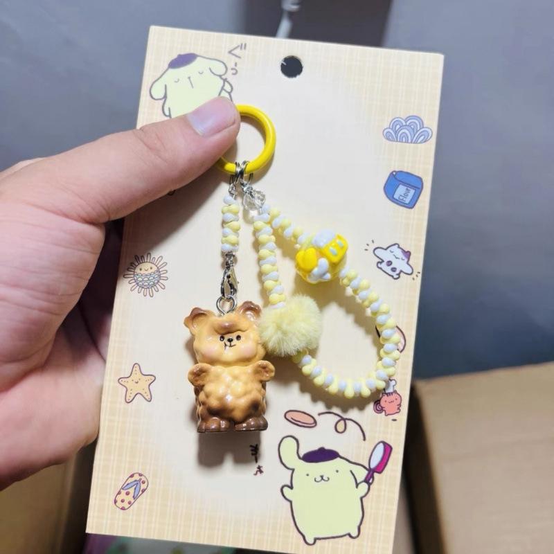 Кавайный мультяшный кукольный брелок Милый брелок из бусин Аксессуары для украшения сумки Универсальный подвес для мобильного телефона Подарки