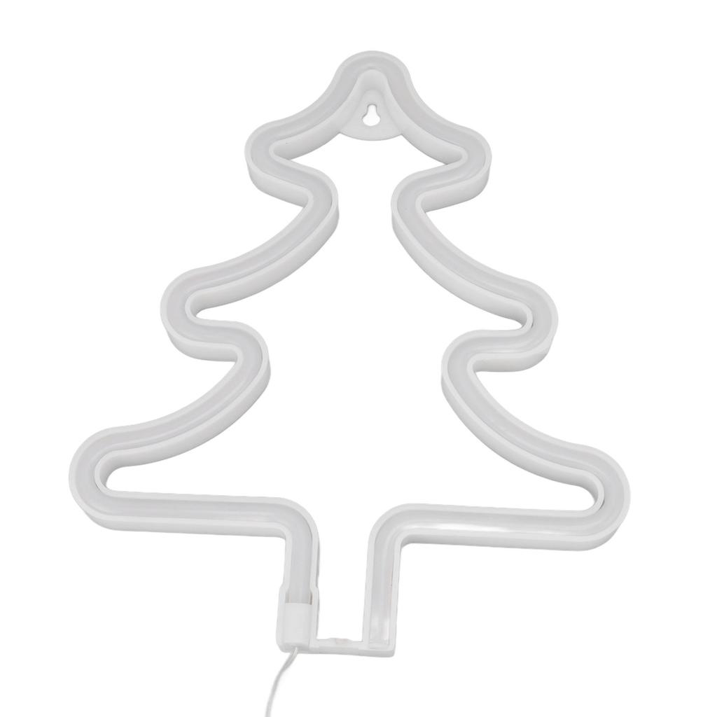 Christmas Neon Sign Christmas Tree Shape Neon Light USB Decorative Night Light for Desk Wall