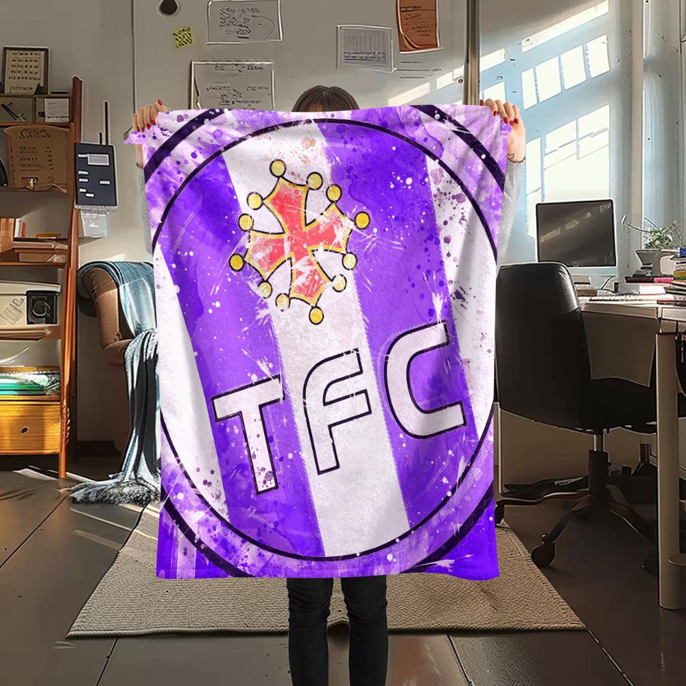 Toulouse Football Club  Print Flannel Blanket, High quality Comfortable for All Seasons, Home Decor, Warmth and Comfort