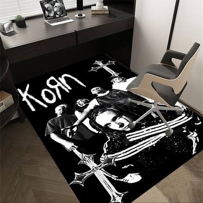 1 шт. Члены группы Korn Домашний Офис, Прочный Полиэстеровый Коврик для Пола с Легкой, Офисный Декор, Городской Стиль, Нескользящая Основа, Высококачественная Ткань