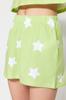 Women's Fashion New Pajama Set Light Pink 100% Cotton Star Patterned Tshirt-Shorts Knitted Pajama Set