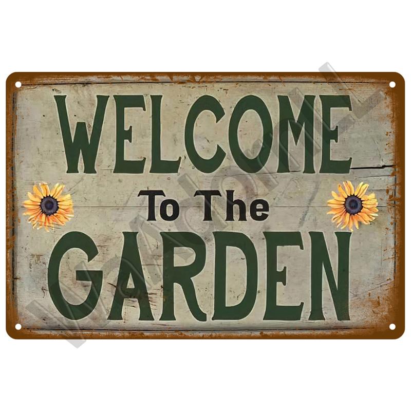 Ретро Цветы Птица Металлическая Табличка Садовые Украшения Настенное Искусство Мурал Винтажная Жестяная Табличка Домашняя Тарелка Комнатный Декор Садовая Картина Подарок F