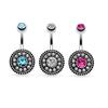 High -Quality Piercing Jewelry Disc Diamond -Studded Flower Navel Ring Navel Buckle Two -Color Navel Nail Sub -Explosive Style