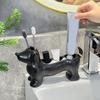 Space Saving Dachshund Toothbrush Holder Ceramic Toothbrush Storage Rack  for Bathroom