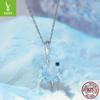Yinziyun Sterling Silver Snowflake Heart Pendant Necklace - Romantic Winter Christmas Gift for Women