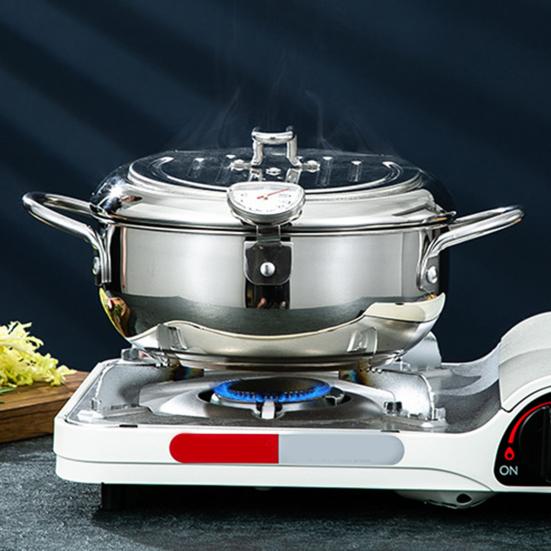 Фритюрница из нержавеющей стали с термометром и подставкой для сушки масла, японская