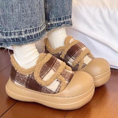 Женские зимние теплые меховые ботинки большого размера, утолщенные, зимние, теплые, меховые, ботильоны до щиколотки, нескользящие, для пеших прогулок, спортивные, хлопковые туфли