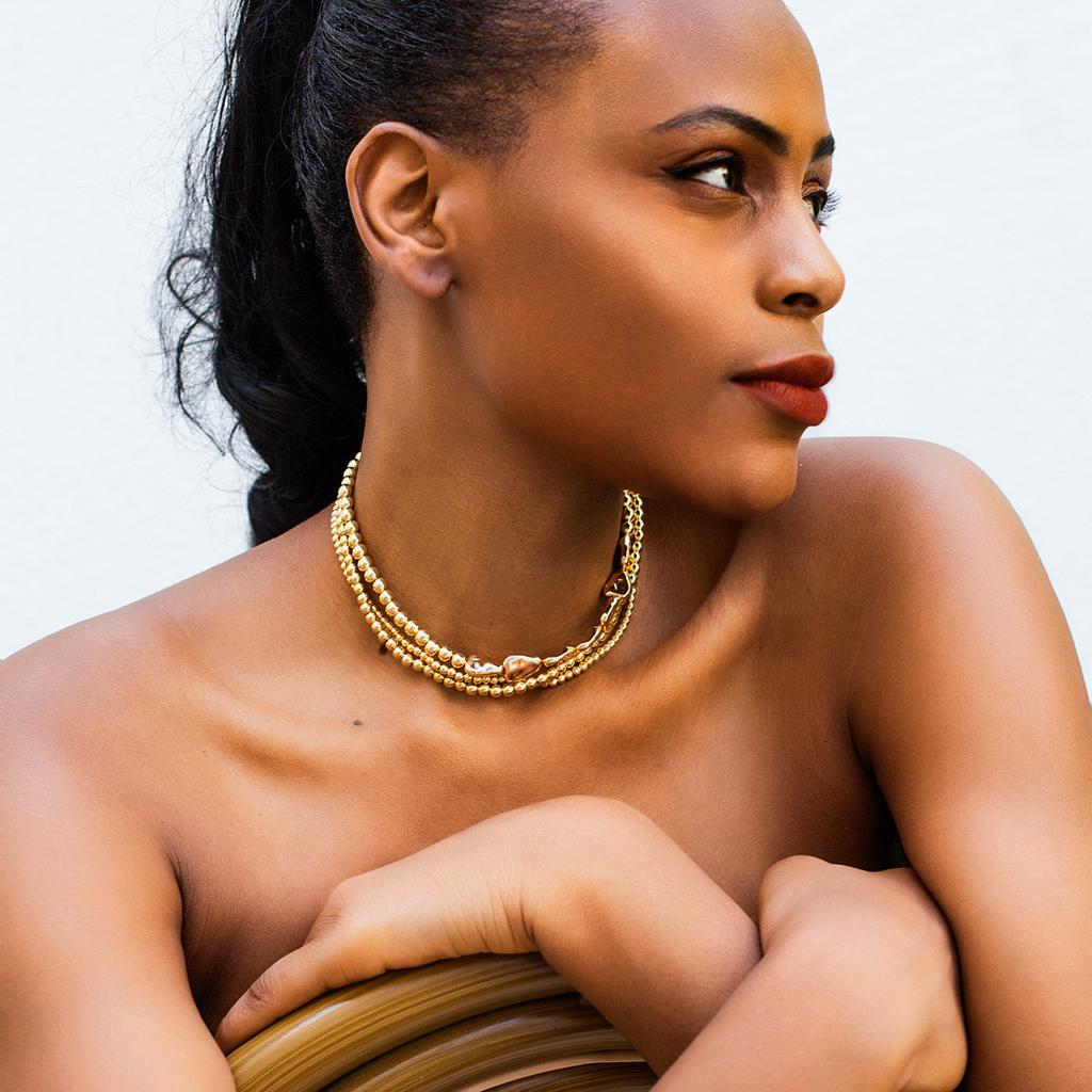 Vintage Imitation Pearl Choker Necklace for Woman Multilayer Bead Neck Chain Wedding Jewelry Party Gift