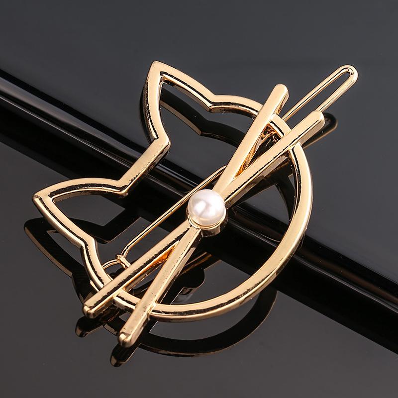 Simple Creative Metal Hair Clip Women Fashion Elegant Geometric Hairpins Round Star Hairgrip Barrette Headwear Hair Accessories