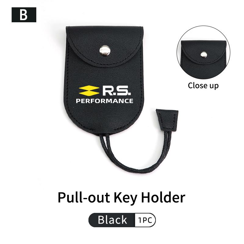 Car Keychain Case Zipper Carbon Fiber Key Protector Cover For Renault Arkana Captur Twingo Talisman RS Logan Duster AA17