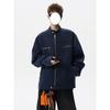 Men's Retro Canvas Patchwork Jacket - American Style Stand-Up Collar Casual Outerwear