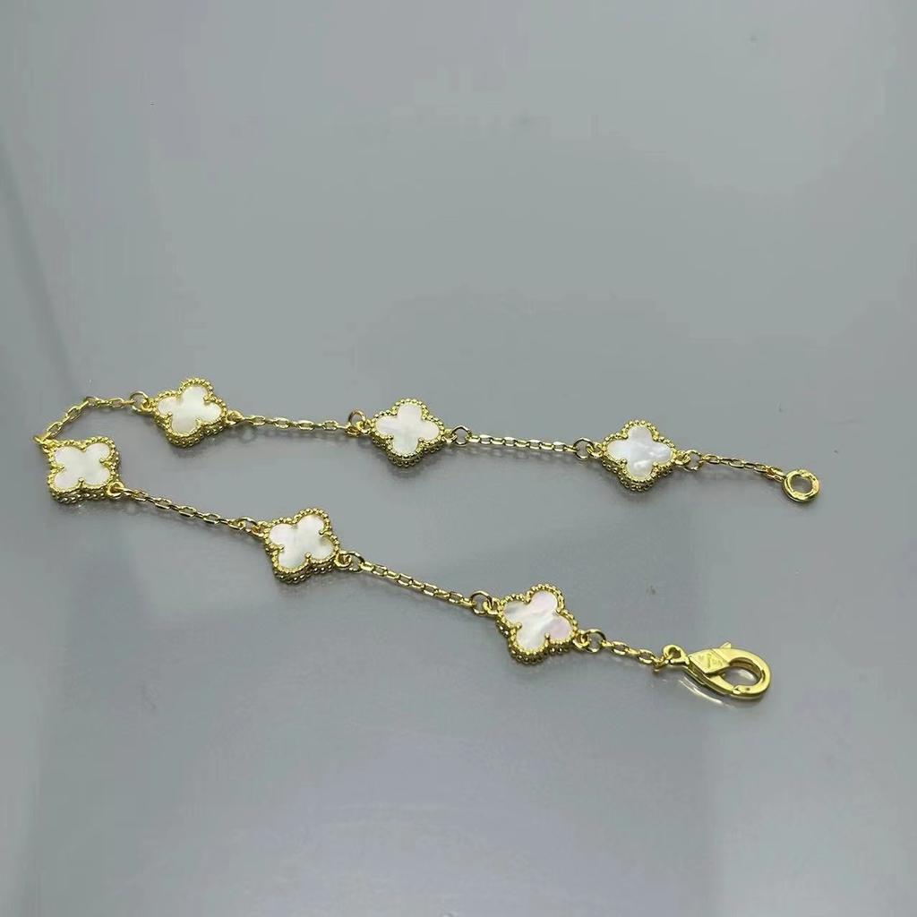 Высококачественный мини-браслет с четырёхлистным клевером из красного агата с шестью цветками, женский, знаменитость, элитный, женский браслет