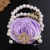 Artificial Rose Bridesmaid  Wrist Flowers Ribbon Wedding Flower Bracelet  Wedding Party