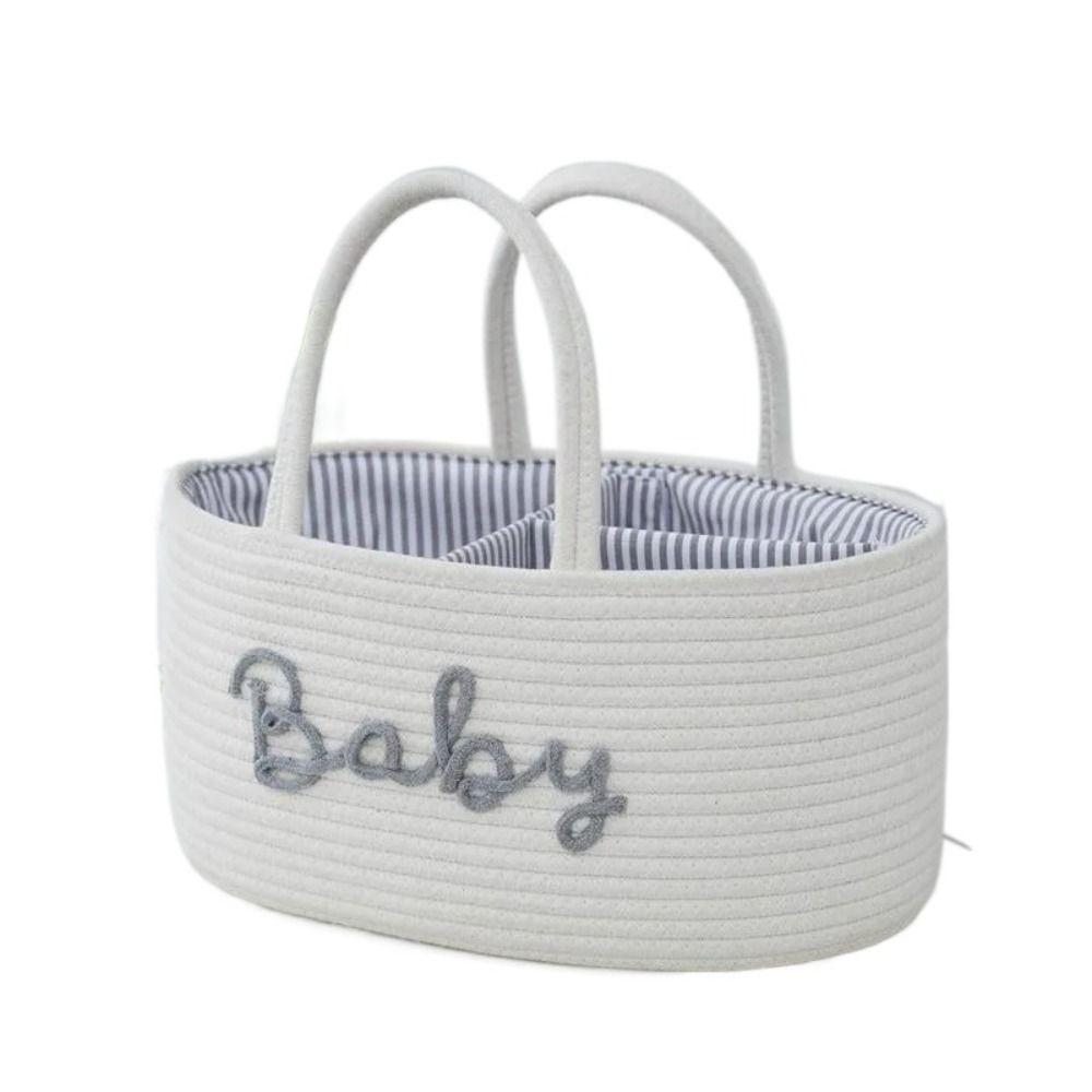 Cotton Rope Mommy Bag Compartment Baby Diaper Box Baby Hygiene Basket  Travel Out