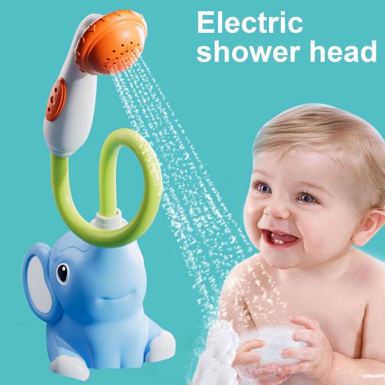 Слон Детская ванночка для душа Водонепроницаемые игрушки для купания Слон Насос Аксессуар для ванны Подарок для новорожденных Малышей
