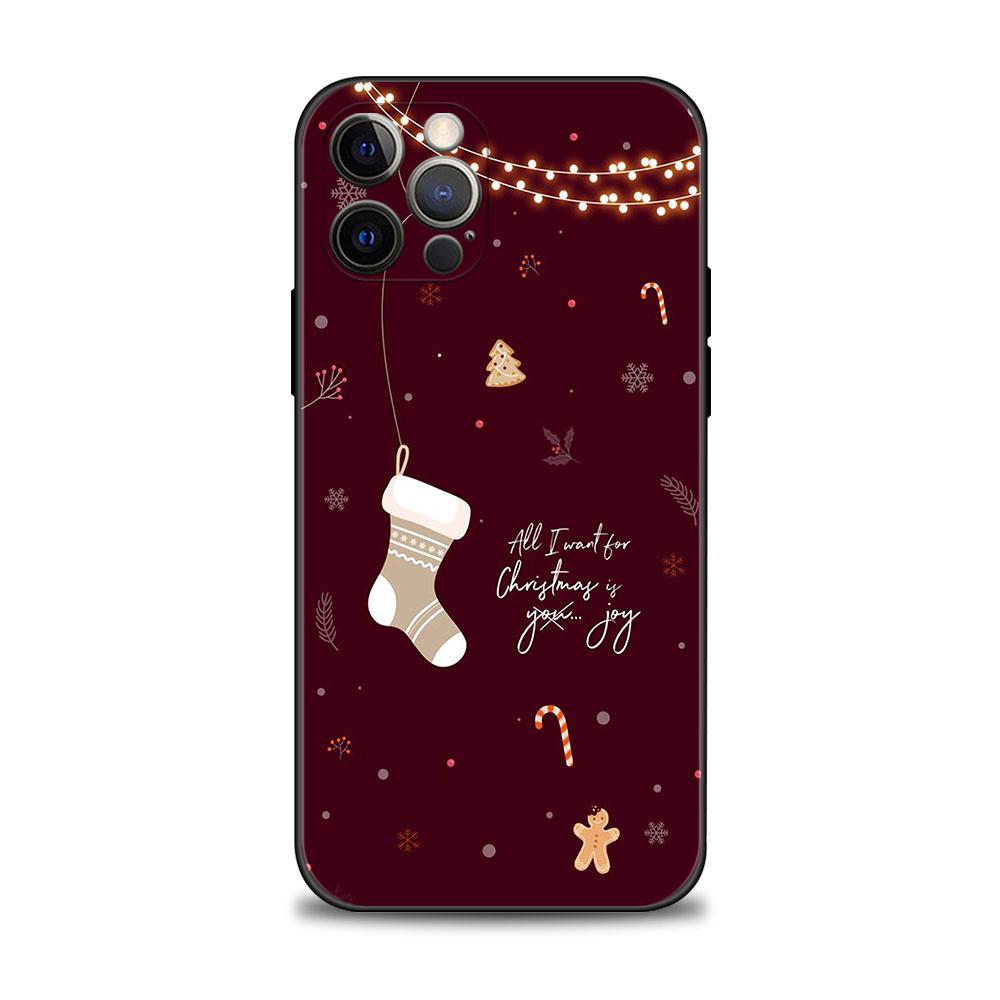 Мягкий силиконовый чехол для телефона для iPhone 14 13 12 11 Pro Max 6 6S 7 8 Plus X XS XR 12 13 Mini Shell Рождественская елка с оленем