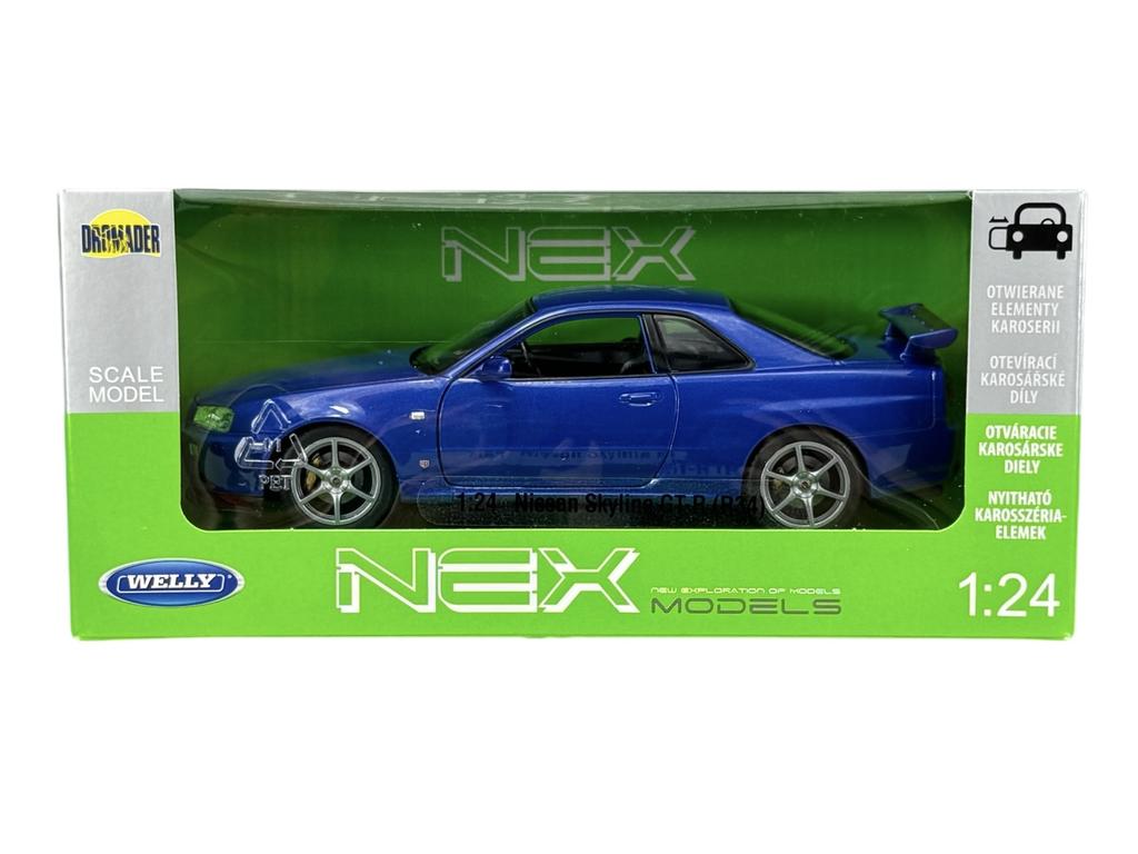 WELLY NISSAN SKYLINE GT-R R34 BLUE 1:24 24108
