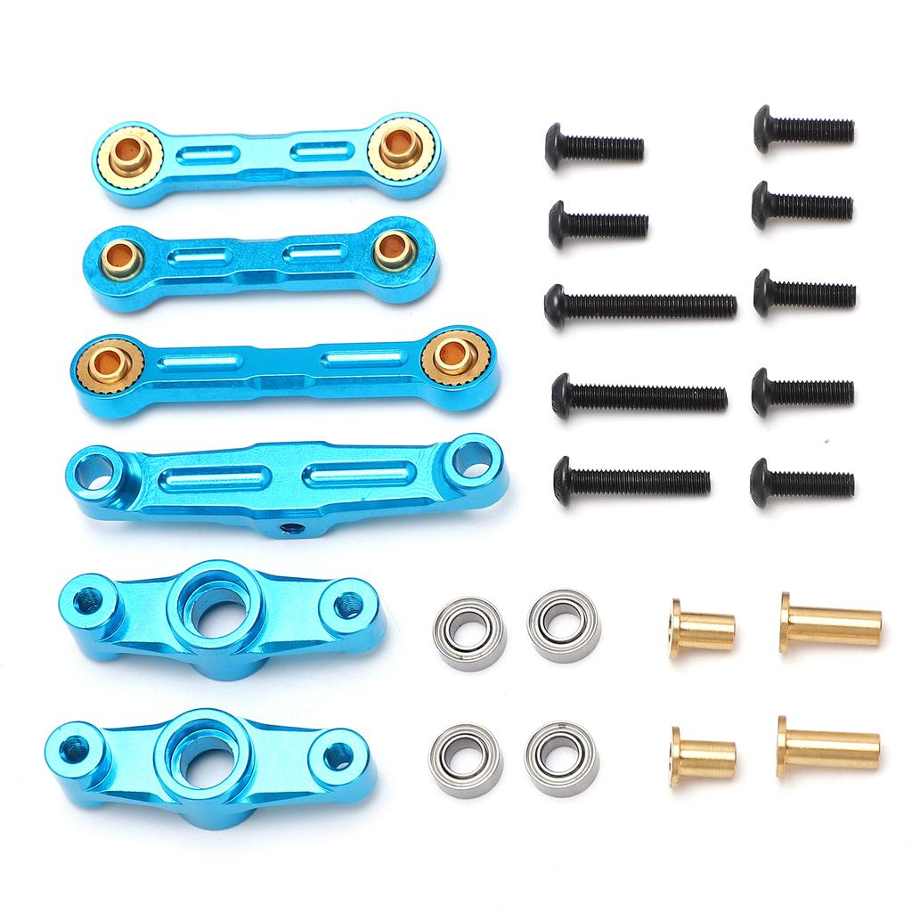 Aluminum Alloy Ball Bearing Crank Steering Set for Tamiya TT02 110 RC Car Upgrade Parts