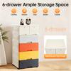 Пластиковый комод с ящиками, Шкаф для хранения с 6 ящиками, Ящики для шкафа Высокий комод Органайзер для мебели для спальни (5-слойный)
