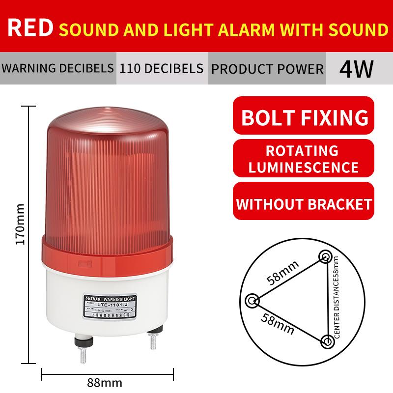 SHSNAO LTE-1101J LED Multi-Layer Three Color Flashing Warning Light CNC Machine Tool Sound Alarm IP67 Rated 220V/380V Compatible