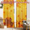 2pcs, 2D FLAT PRINTING Curtains (Without Rod) Autumn Harvest Digital Printing On Holiday Curtains Semi-Sheer Curtains Versatile