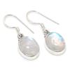 Natural Rainbow Moonstone Gemstone 925 Solid Sterling Silver Earring 1.25" V4l63