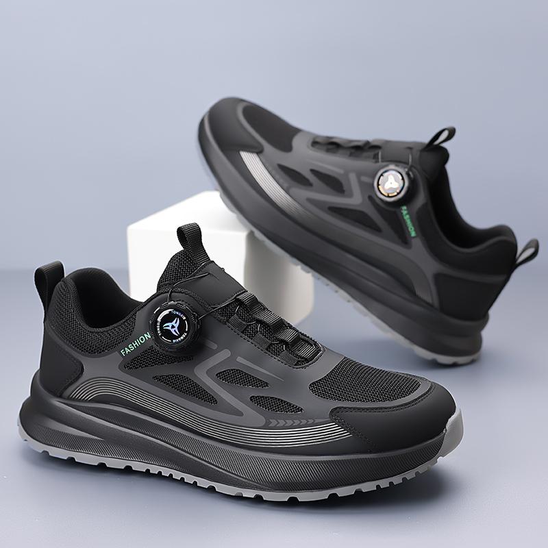 Модная уличная мужская обувь для хайкинга, удобная, износостойкая обувь, дышащие сетчатые повседневные кроссовки, обувь для скалолазания, плоская подошва, вращающаяся кнопка