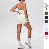 Европейский и американский спортивный бюстгальтер с halter-топом и шорты для йоги с высокой талией для женщин