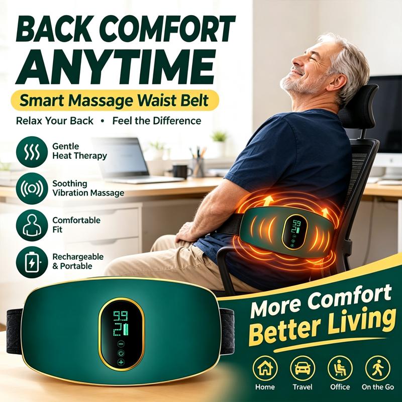 Abdominal Massager Belt – Rechargeable Stress Relief for Waist & Body
