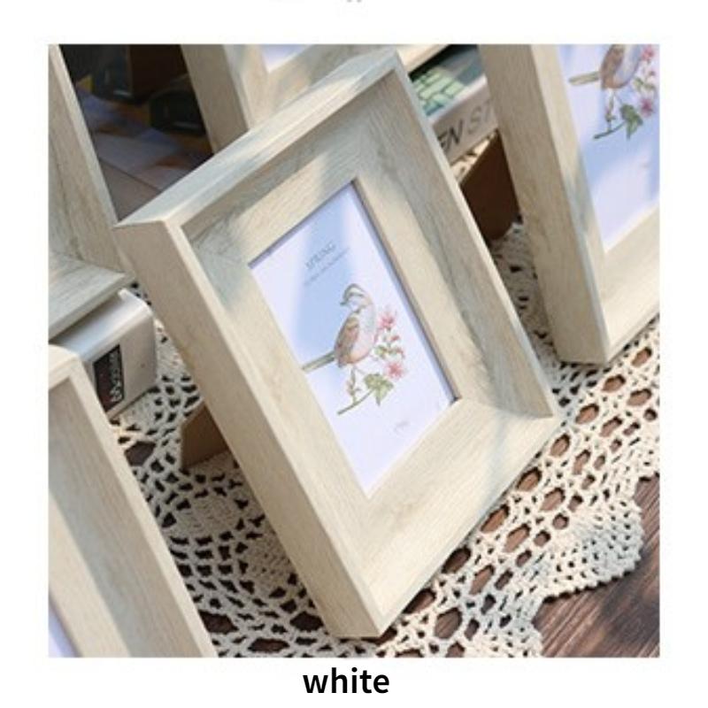Wood Color Simple Photo Frame 5-10 Inch Widened Border Photo Decor Dual-use Models Wall-mounted Home Decoration Ornaments