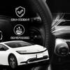 ElitingCar Premium Genuine Leather Steering Wheel Cover for Toyota Prius 30 50 and Prius Alpha 40 Stylish Design with and 3D Features a Vehicle