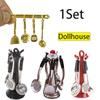 Кукольный домик Кухонная утварь Вертикальная подвесная Набор ложек, лопаток, ложек Миниатюры Модель Кухонный аксессуар Детская игрушка для ролевых игр