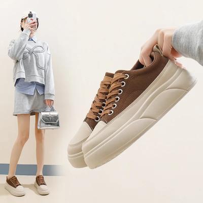 Женские кроссовки с леопардовым принтом, весенние новинки, спортивная обувь на толстой подошве, повседневные кеды для студенток, модные кроссовки на шнуровке