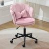 Modern Design: Dressing Chair, Office Chair, Petal-Shaped Backrest, Butterfly-Shaped Lumbar Cushion, Height-Adjustable, Soft Seat Cushion.
