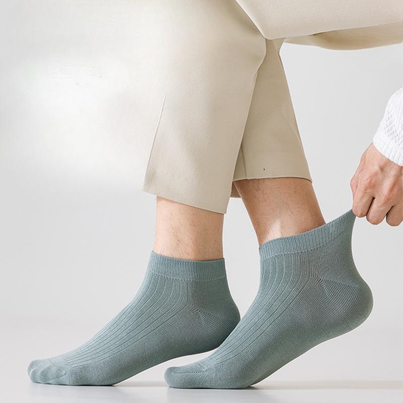 Мужские носки, Летние тонкие хлопковые носки, Антибактериальные, Не скатывающиеся, Дезодорирующие, Влаговпитывающие и Дышащие, Летние спортивные носки-лодочки для мужчин