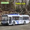 Детская инерционная модель полицейской машины с оттягиванием назад, модель автобуса, модель транспортного средства со светом, коллекционная игрушечная машина для мальчиков, девочек, детей, подарки на день рождения