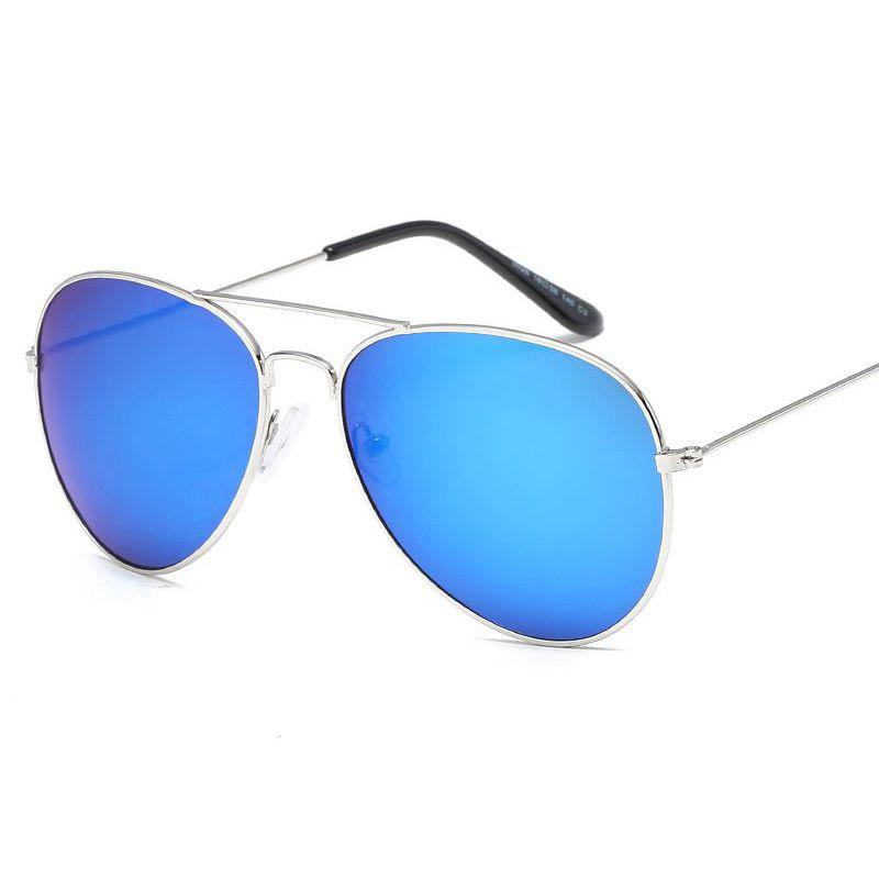 Винтажные солнцезащитные очки оверсайз с зеркальными линзами для женщин и мужчин с металлической оправой