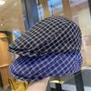 Korean Style Plaid Berets Forward Cap Painter Hat Vintage Newsboy Caps  Girl