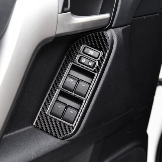 Накладка на панель переключателей стеклоподъемников из углеродного волокна для Toyota Land Cruiser Prado 10-18