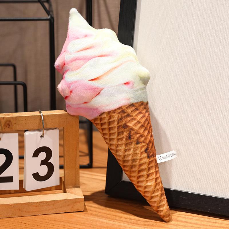 Cartoon Simulated Ice Cream Pillow Plush Toy Cute Ice Cream Cone Pillow Doll Shooting Prop Ornaments