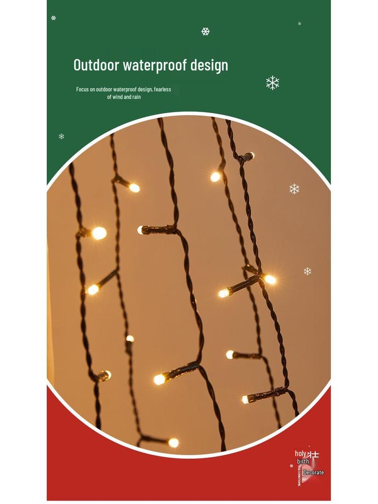 Светодиодное кольцо Звезда Верхушка для елки: Низковольтные переливающиеся рождественские огни-водопад