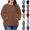 Plus Size Sweatshirt For  Women Oversized Crewneck Long Sleeve Pullover Tops