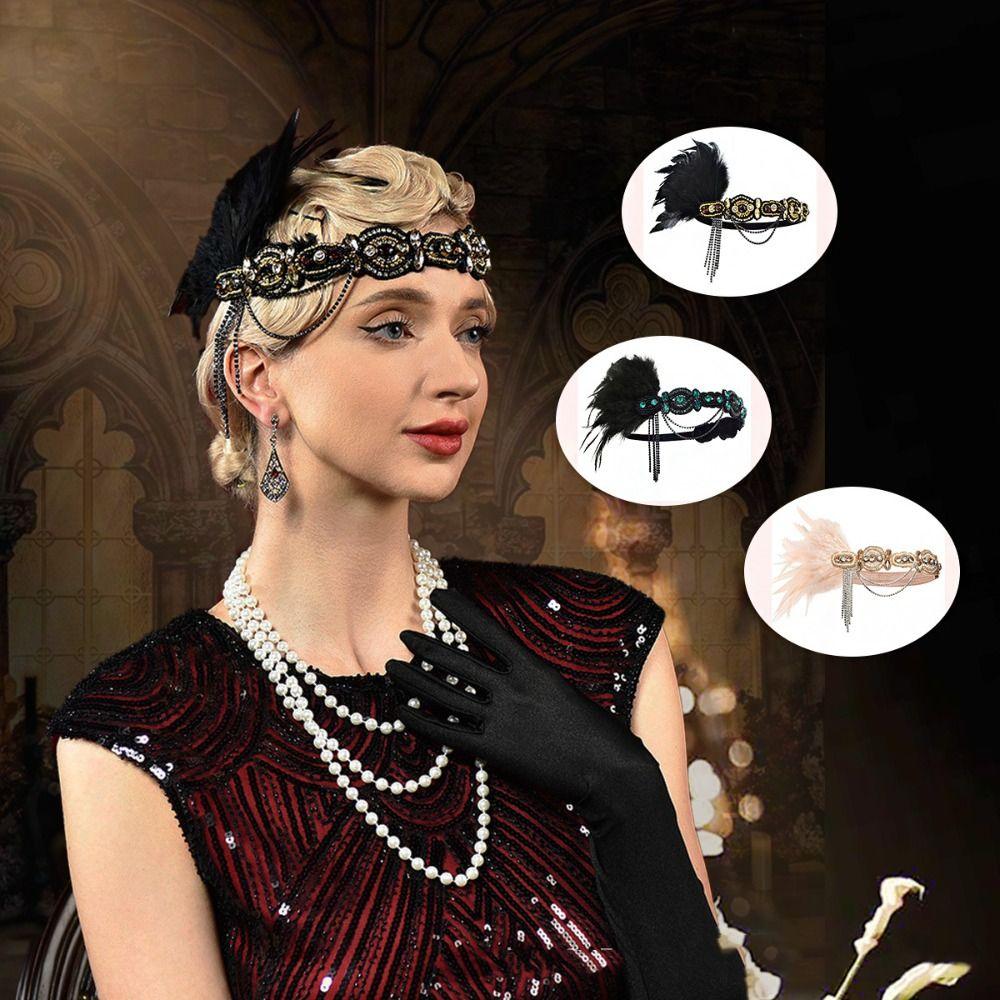 Fascinator Cosplay Dress Headwear Vintage Gatsby Headpiece Exquisite 1920s Hair Accessories Girls