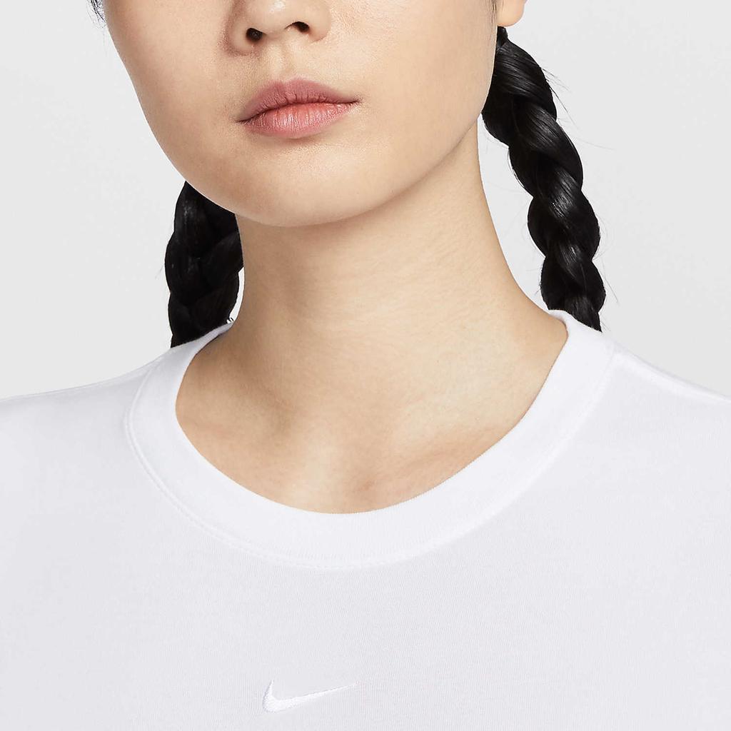 Nike Логотип Круглый вырез Короткий трикотаж Футболка с длинным рукавом Женские топы Белый HF5323100