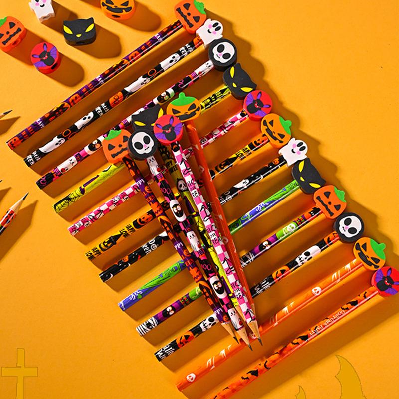 12 шт. Креативные мультяшные карандаши на Хэллоуин Милые канцелярские товары для студентов HB Черные Писать Рисовать Школьные Карандаши в коробке Подарок