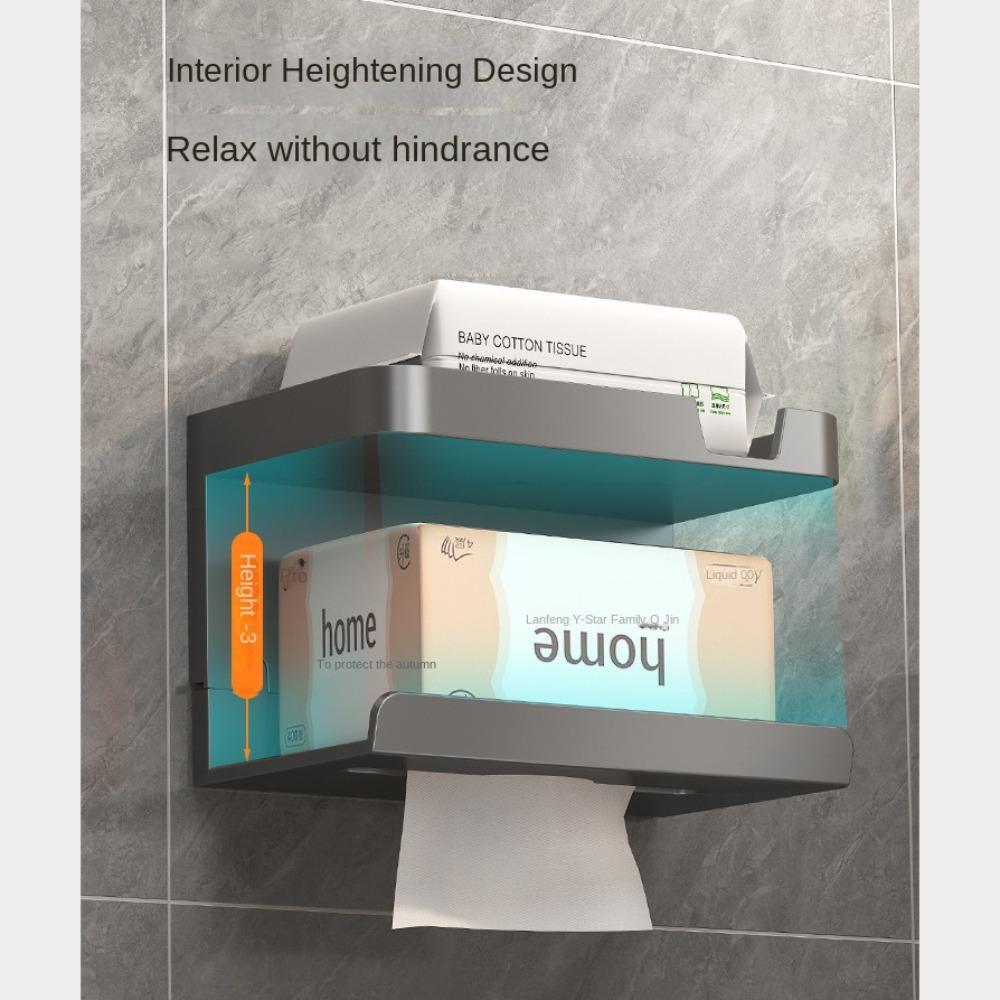 Punch-free Toilet Paper Holder Multifunctional Tissue Hanger Durable Storage Rack  Household