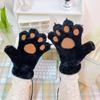 Fluffy Warm Gloves Flush Cat Paw Gloves Hanging Neck Mittens Bear Paw Gloves Female Winter Gloves